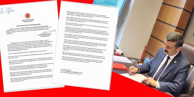 TÜRKOĞLU’NDAN BURSA  İÇİN DEPREM ÖNERGESİ!