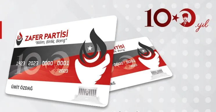 ZAFER PARTİSİ CUMHURİYETİN 100. YILINA ÖZEL “ZAFER KART” ÇIKARDI