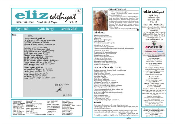 eliz edebiyat DERGİSİ’nin 180. SAYISI ÇIKTI!