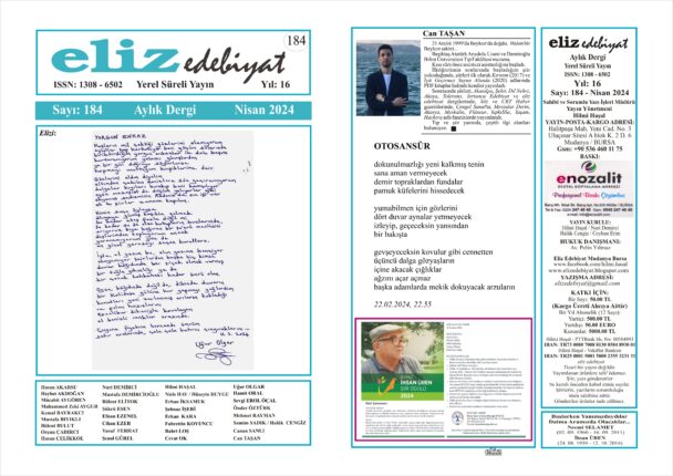 eliz edebiyat DERGİSİ’nin 184. SAYISI ÇIKTI!