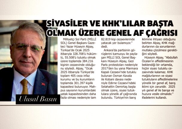 Alpay: KHK’lılar ve siyasi tutuklular için af   barışa ve huzura vesile olur