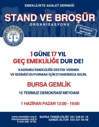 EMADDER Bursa, Gemlik’te Adalet İçin Alanlardaydı: “1 Güne 17 Yıl Beklememek İçin Mücadele Ediyoruz”