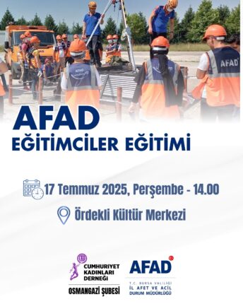 Cumhuriyet Kadınları’ndan Hayati Adım: AFAD Eğitimcileri Bursa’da Yetişiyor