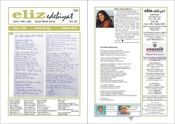 eliz edebiyat DERGİSİ’nin 206. SAYISI ÇIKTI!
