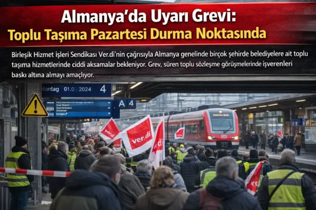 Almanya’da Toplu Taşımada Büyük Grev: 02 Şubat Pazartesi Ulaşım Neredeyse Durma Noktasına Gelecek