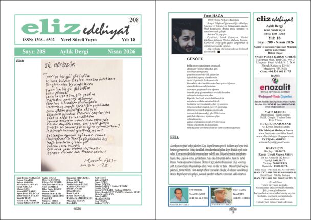 eliz edebiyat DERGİSİ’nin 208. SAYISI ÇIKTI!