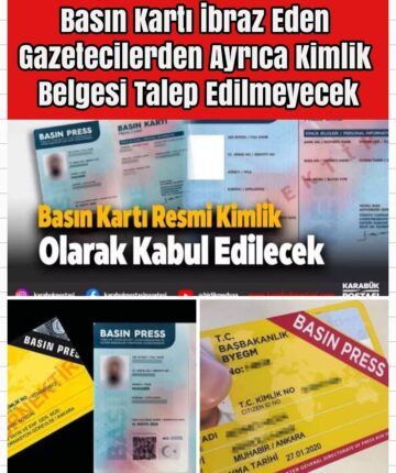 Basın Kartı Artık Tek Başına Kimlik Sayılacak