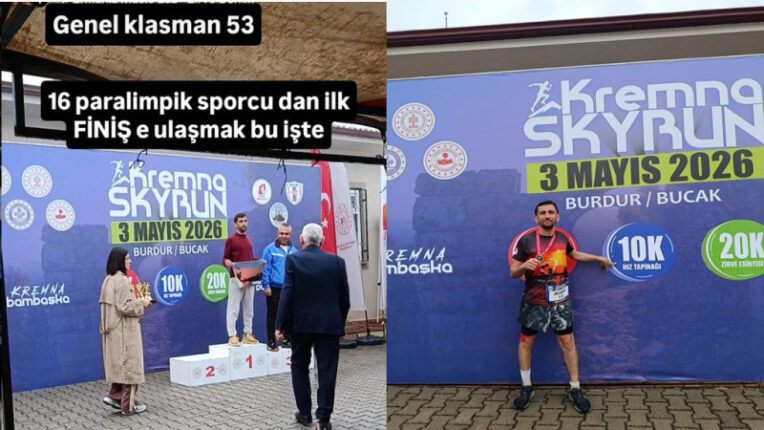 BURDUR BUCAK’TA İZNİKLİ SPORCU BURAK TETİK’TEN PARKUR REKORU
