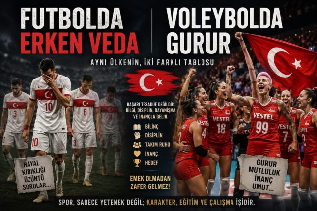 FUTBOLDA ERKEN VEDA, VOLEYBOLDA GURUR