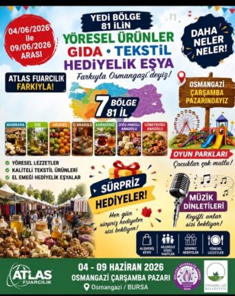 Bursa’da “Türkiye’nin Dört Bir Yanından Yöresel Ürünler Fuarı” Başlıyor