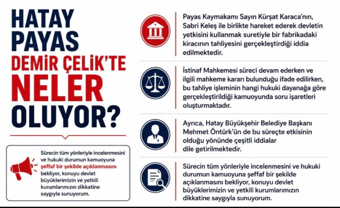 Hatay Payas Demir-Çelik Bölgesinde Tartışmalı Tahliye İddiaları: Sürece İlişkin Cevap Bekleyen Sorular