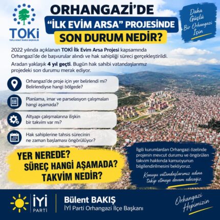 Orhangazi’de “İlk Evim Arsa” projesinde 4 yıl geçti: Hak sahipleri yer ve takvim bekliyor