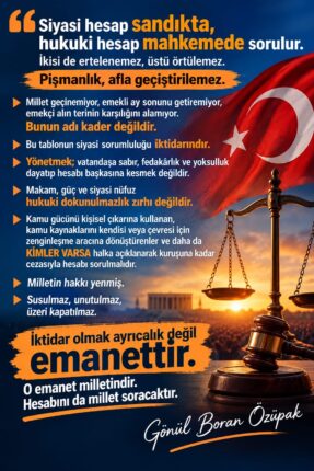 “Siyasi hesap sandıkta, hukuki hesap mahkemede sorulur”