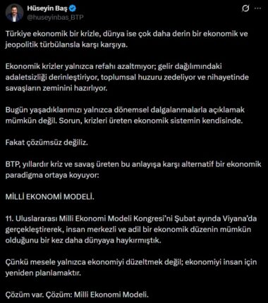 “Çözüm var, Çözüm: Milli Ekonomi Modeli”